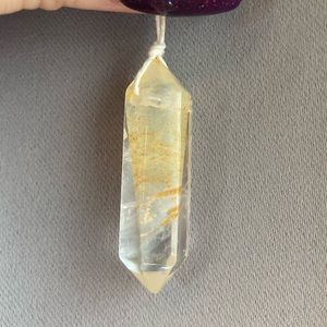 Citrine Quartz Crystal Necklace Real Natural Boho
